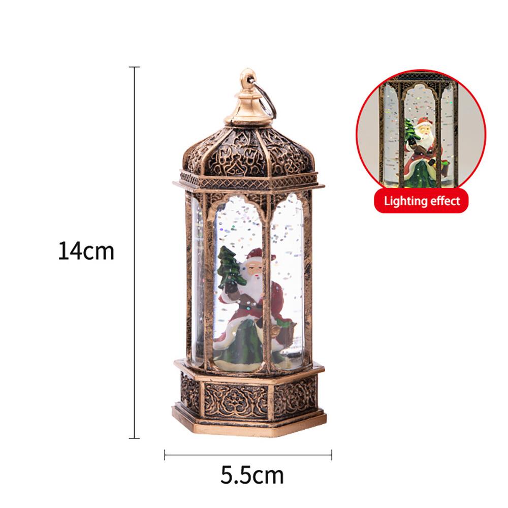 T02C!Snow Globe Lantern Christmas Water Snow Glitter Globe Lantern Decor Forchristmas Festival For Kids Optimal Gifts 14 X 5,5 X
