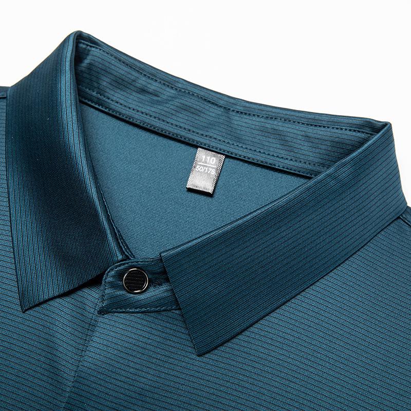 Men's Wrinkle-Resistant Polo - Summer 2026 Business Casual, Short-Sleeve, Non-Iron Collared Shirt for Middle-Aged Dads