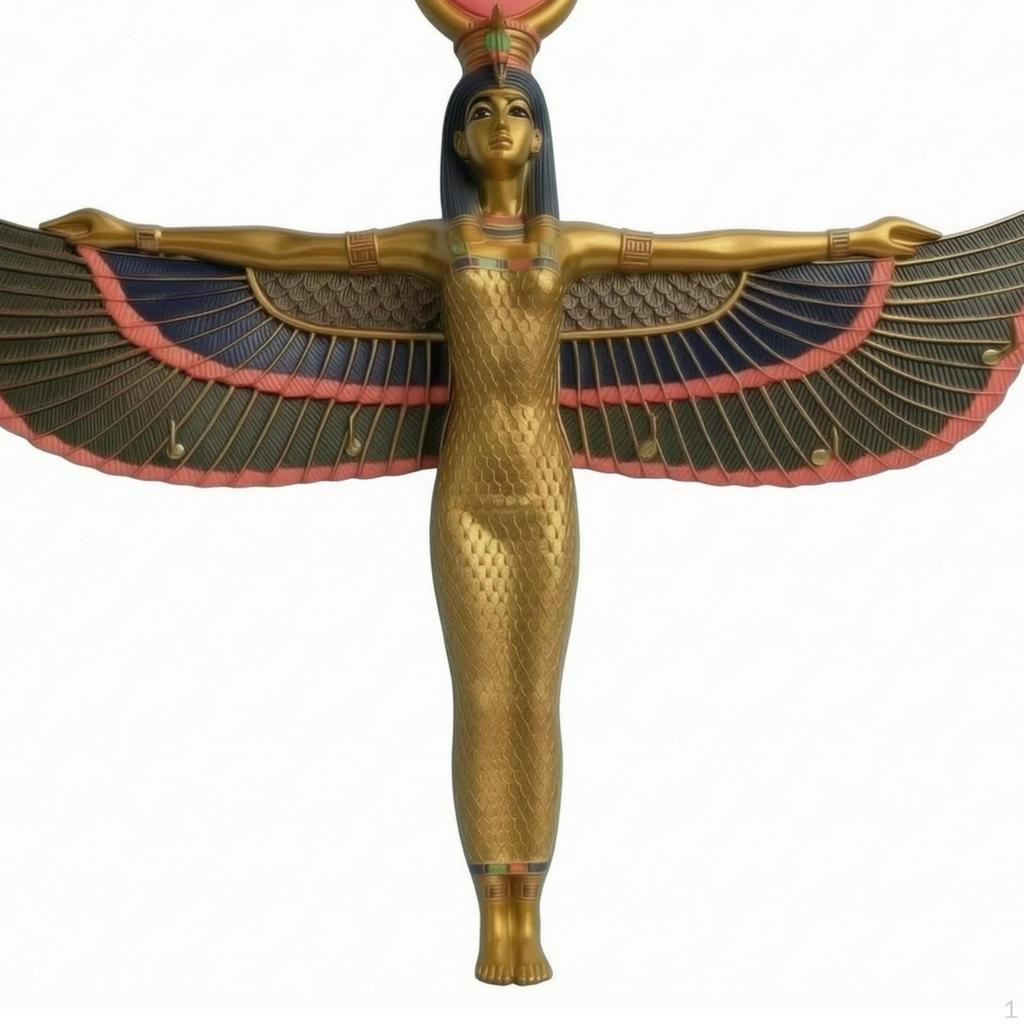 Mythological Figure Wall Figurine Layered Feather Detail Female Deity