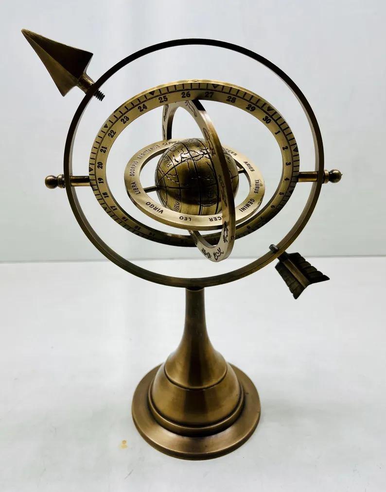 Antique Style Armillary Sphere Globe: Maritime Armilary, Brass Celestial Decor