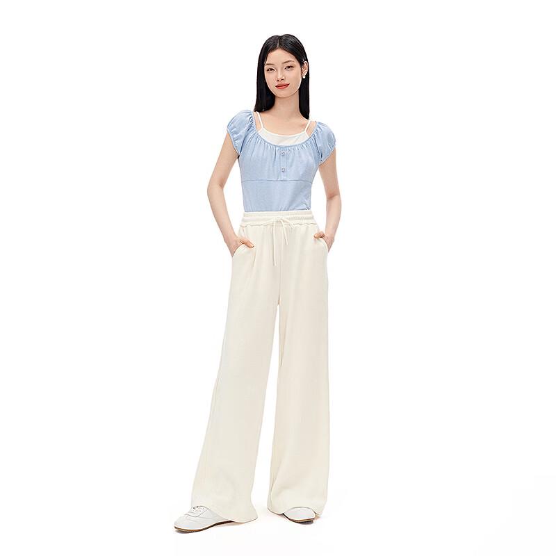 Leding Chenille Wide-Leg Casual Pants