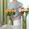 Klar blomster vase til borddekorationer Knusesikker Høj Cylinder Plastik Vase til Bryllupsbegivenhed Hjemmekontor Borddekoration