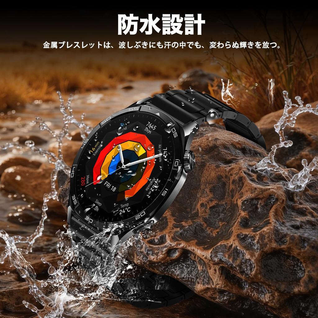 LanQii Stainless Steel Watch Smartwatch Replacement Metal Adjustment Tool Black Band, 18mm, 20mm, 22mm, Band, Strap, Included, (20mm)