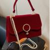 Rote High-End kleine Tasche Damentasche neue Hochzeitshandtasche Retro-Kette Messenger Brauttasche