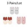 3/6 Paar Rutschfeste Babysocken Pack Weiche Niedliche Cartoon Neugeborenen Socken mit Ohren Baumwollsocken für Kleinkinder