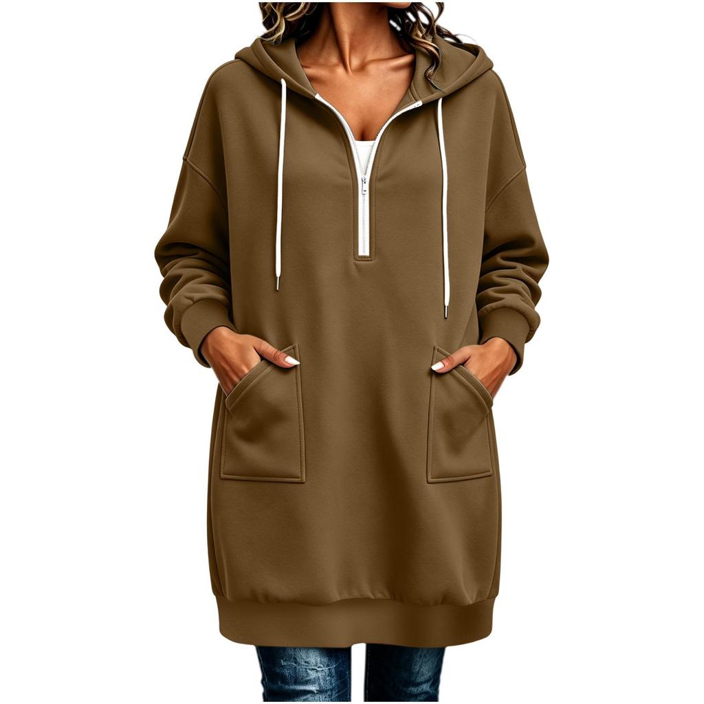 Women's Color Hooded Coat for Fall Winter Warm Outerwear