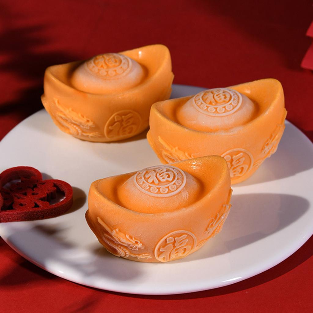 Gold Ingot Shape Silicone Molds Baking Tool Mousses Cake Decorating Molds for Making Chocolate Candy Candle Soap