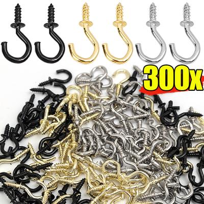 300 Stück Mini S-Schraubhaken Metall Lichterketten Aufhängehalter Decke Schrank Wandmontage Gestell Zuhause Mehrzweck Aufbewahrungswerkzeuge