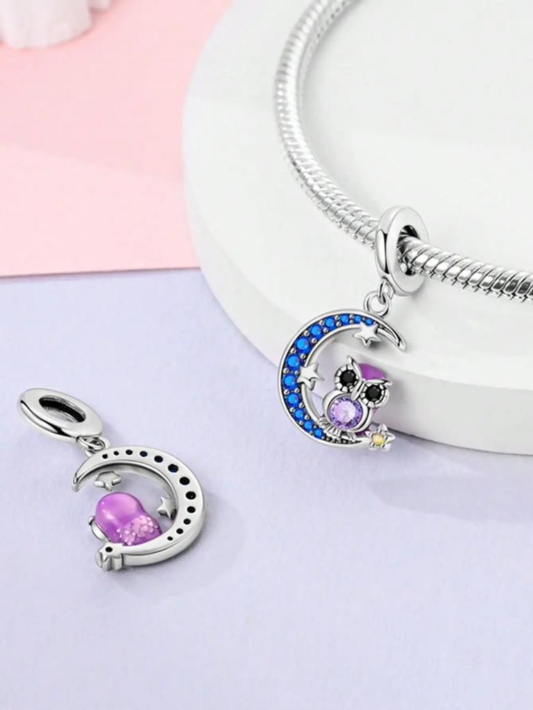 Charms Plata Copper Colors Owl Puppymoon Stars Beads Charm Pendant For Original Bracelet For Women Diy Jewelry Love Gift