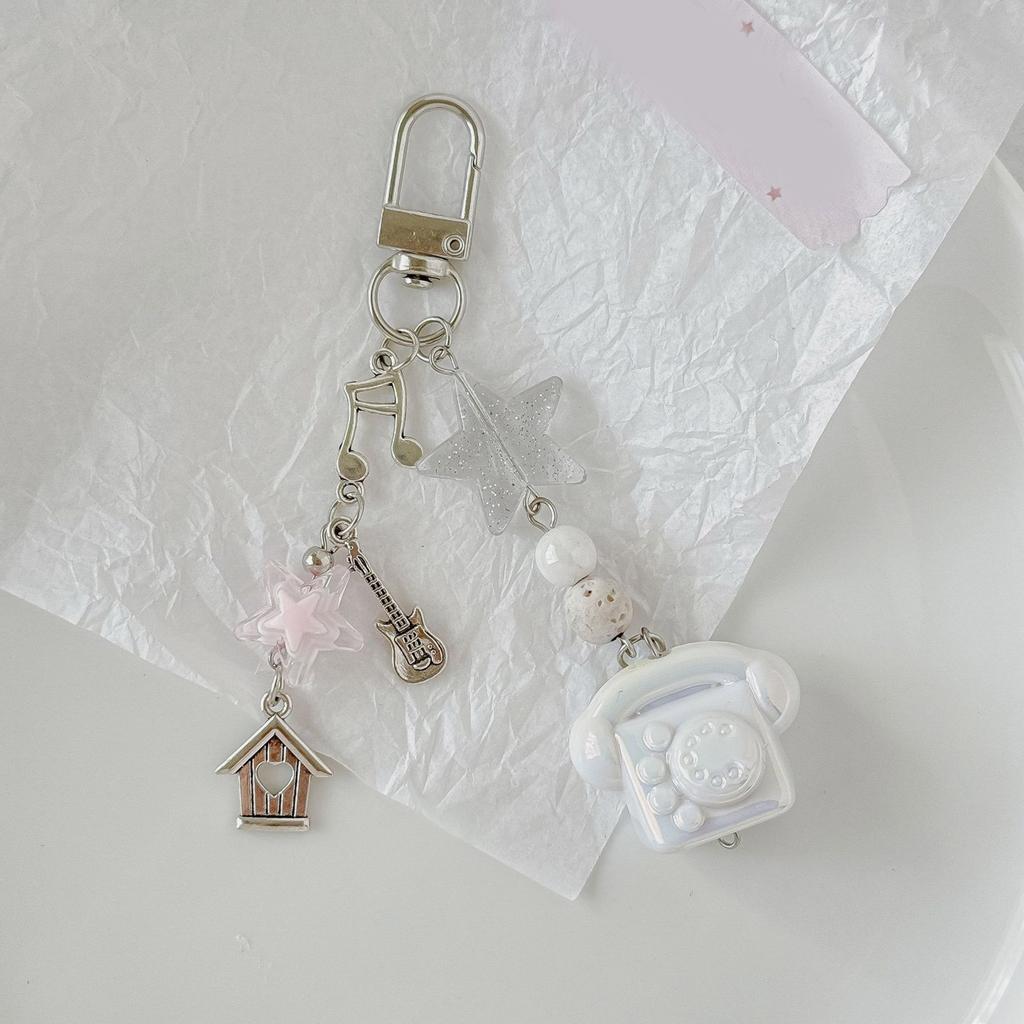 Classic Phone Shaped Key Holder Safe Edges Resin Keyring Phone Lanyard Personalized Gift For Friends Family