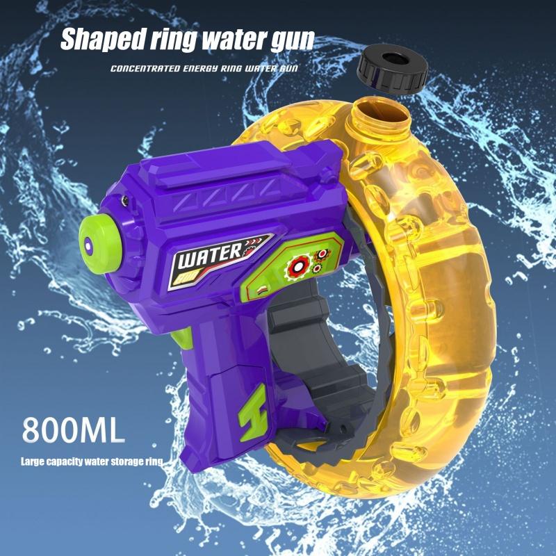 Large Electric Water Gun Ring Handheld Space Concentrator Cool Light Large Capacity Water Blaster Battle Shooting Gun for Kids
