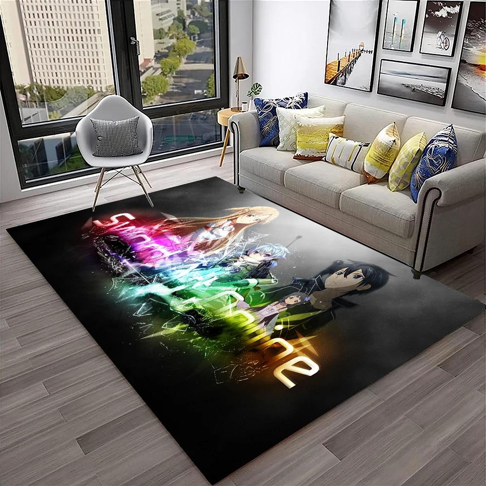 Sword Art Online SAO Novel Cartoon Carpet Rug for Home Living Room Bedroom Sofa Doormat Decor,kids Area Rug Non-slip Floor Mat