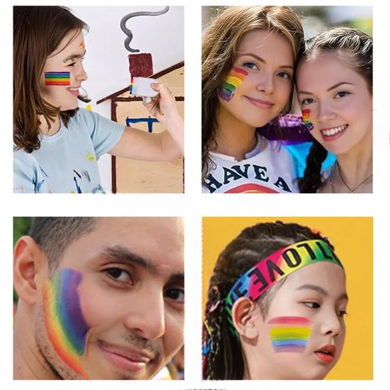 Rainbow Face Paint Pride Face Body Paint 6 Colors Safe Face Paint Stick Body Markers for Marches Parties Festivals Pride Day Celebrations