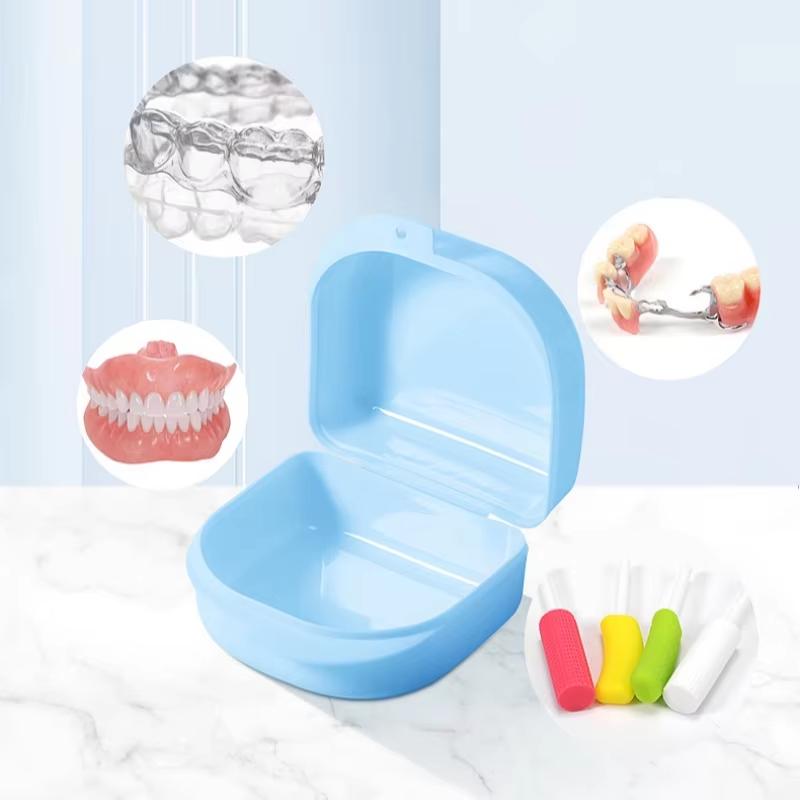 1/2/3pcs Denture Storage Box with Vent Holes Dental Orthodontic Retainer Case Guard Case Teeth Container for False Teeth