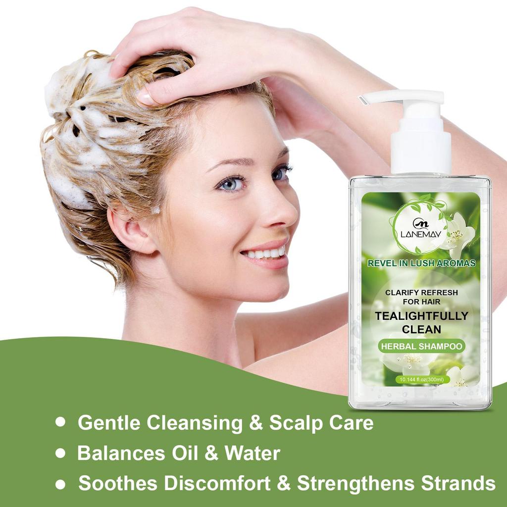Herbal Shampoo-Gentle Cleanses and Moisturizes Hair-Balances Scalp Oil & Water-Suitable For All Hair Types, 300ml