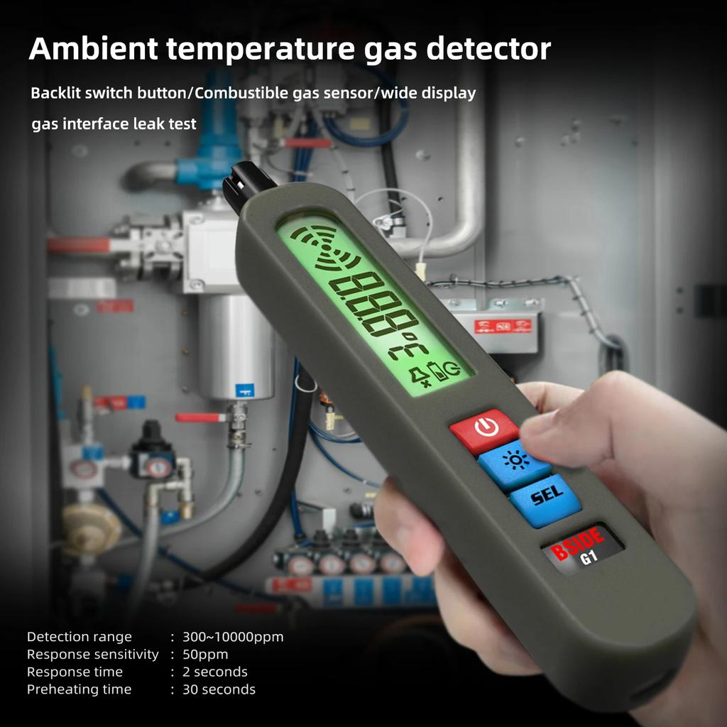 G1 Professional Gas Leak Detector  Combustible Natural Co2 Flammable Alcohol LPG Methane Analyzer with Audible Visual Alarm
