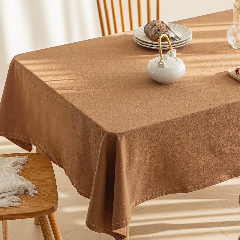 Pure White Linen Cotton Tablecloth Nordic INS Style Fabric Photo Backdrop for Picnic Dorm Dessert Table Cloth Home Decoration