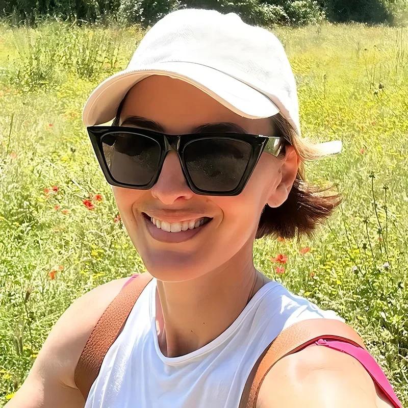 Fashion Retro Square Sunglasses for Women Men Brand Designer Cat Eye Sun Glasses Mirror Shades Unisex Travel UV  Protection