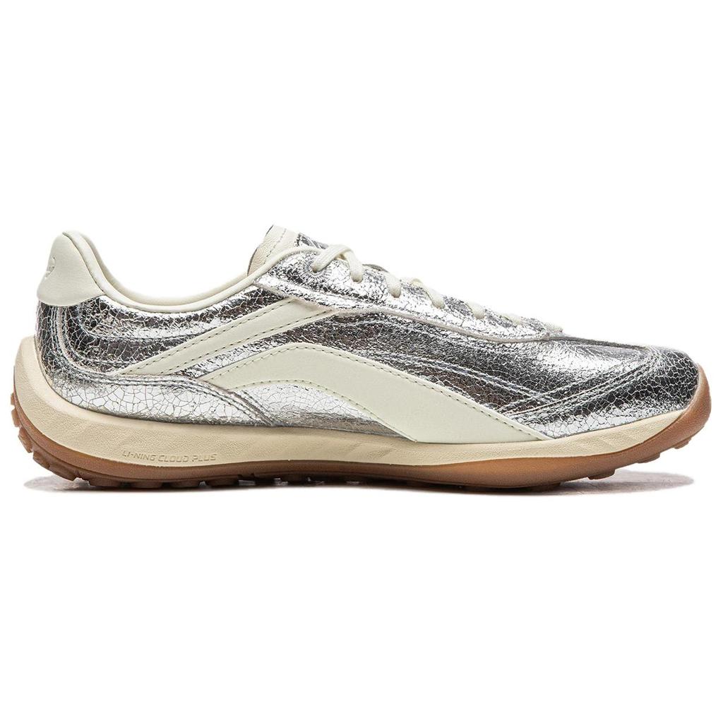 Li Ning Xingliu Abrasion Resistant, Lightweight, Balanced Low top Casual Shoes Unisex Silver AGCW002-8