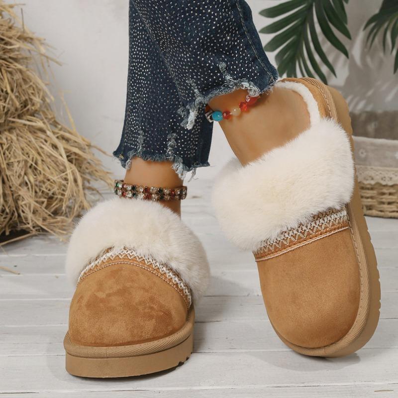 Thick-soled Snow Boots and Thick Cotton Slippers for Women Keep Warm. Wear Cotton Shoes Both Indoors and Outdoors