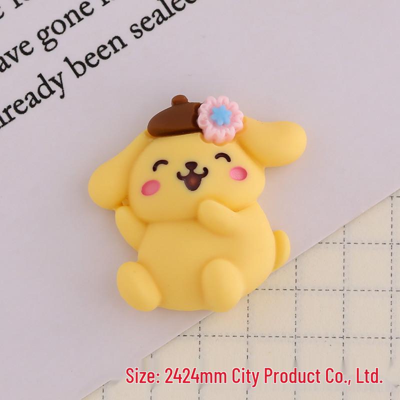 Cartoon Cherry Blossom Sanrio Resin Accessories: Phone Case, Hair Clip, Pendant, Cup, and Car Decoration.