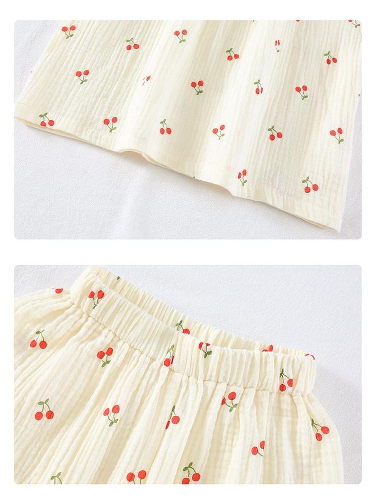 Conjunto de Pijama de Algodão de Manga Comprida para Meninas Primavera & Outono 2025