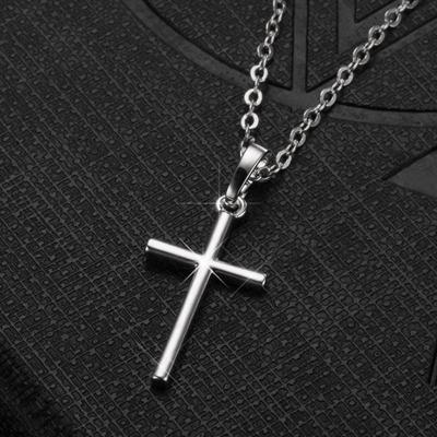 Dünne einfache Kreuz Anhänger Halskette für Frauen Schmuck Geschenk Silber Farbe Kette Choker Unisex Männer Tägliche Party Klassische Zubehör