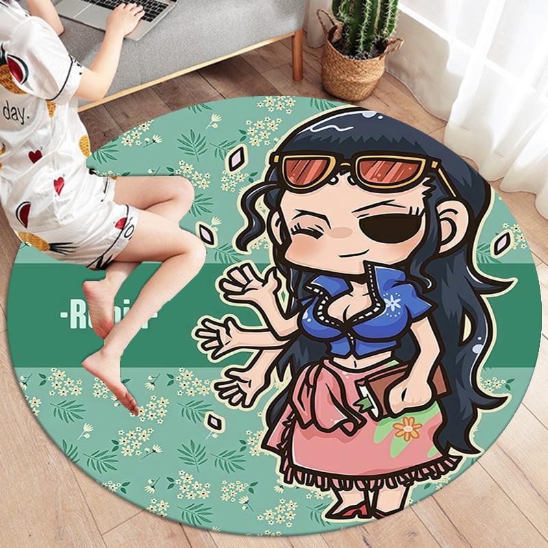 One Piece Boa Hancock Round Area Rug Carpet Rug For Living Room Bedroom Sofa Playroom Decor Nonslip Floor Mat