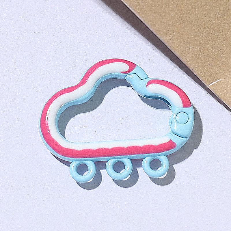Colorful Cloud Spring Buckle Pendant Keyring - DIY Jewelry Accessory