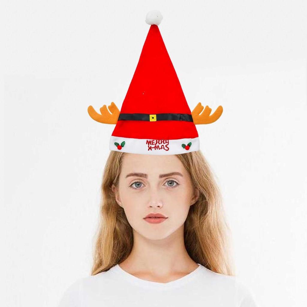 Röda Vita Sammet Klassisk Päls God Jul Mössor Jultomten Julhattar för Barn Bebisar Vuxna