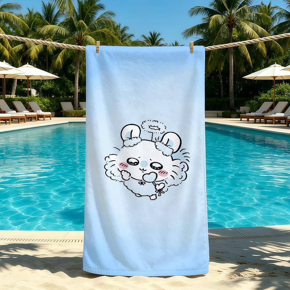 Towel Cartoon For Outdoor Camping Beach Towel Super Cute Absorbent Quick-Drying M-Momonga-Es Summer Towel