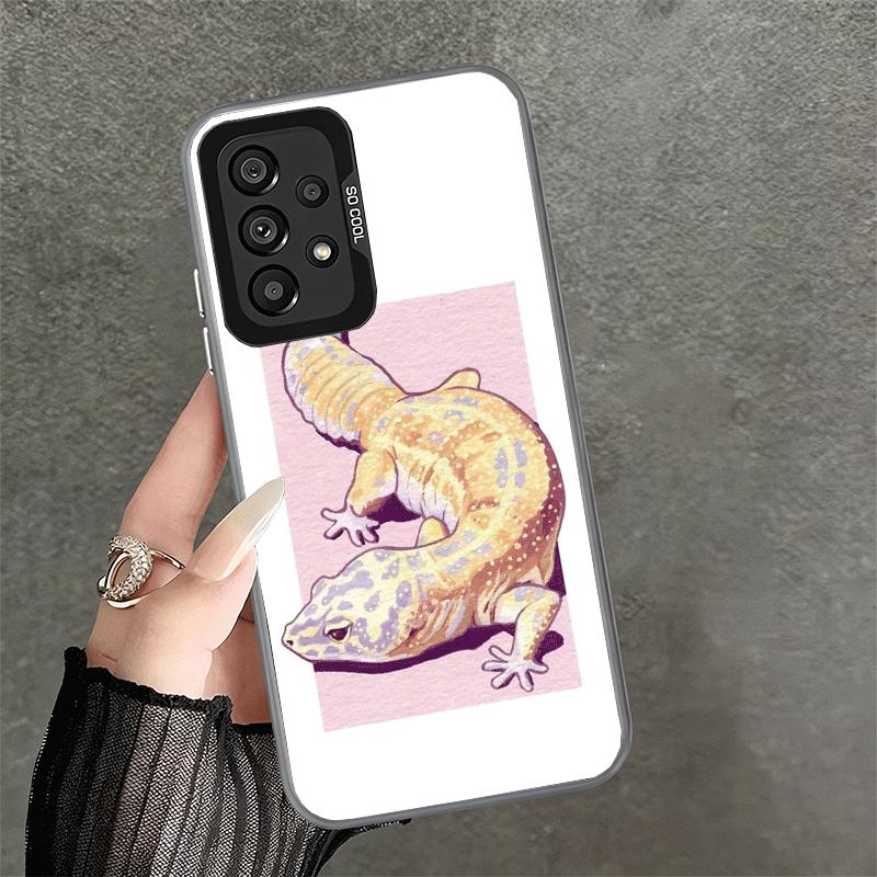 Lizards Geckos Cute Pet Shockproof Phone Case for Samsung A17 A16 A15 A14 A37 A57 A36 A56 A26 A35 A55 A25 A34 A54 A24 A13 A23 A3