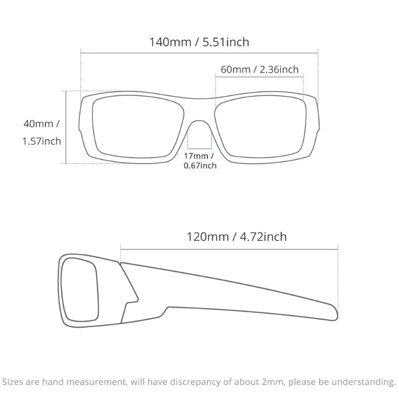 KDEAM Polarized Sun Glasses Men Women Driving Shades Male Rectangular Sunglasses Hiking Versatile Eye Protection UV400 Eyewear