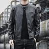 New Top Leather Jacket PU Leather Coat Soft Leather Men's Autumn and Winter Light Business Casual Standing Collar Simple and Versatile Men's