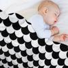 Optical Illusion Black and White Scales Houndstooth Black Hole Vortex Throw Blanket Hairys Kid'S Blankets