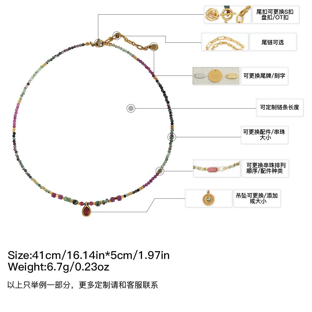 GEMCHIC Women s Vintage Gradient Natural Stone Beaded Necklace with Freshwater Pearl Pendant