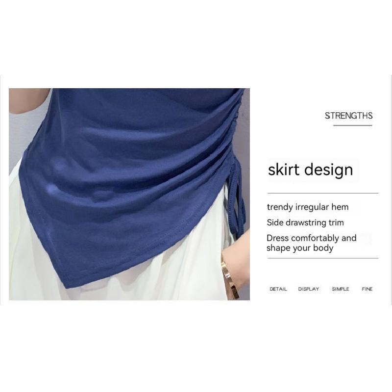 Top cu mâneci scurte cu design șic Versatil în stil de nișă