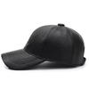 Berretto da baseball unisex solido da donna per uomo Cappellino snapback hip-hop in pelle PU per uomo Donna Berretto da baseball Cappelli da camionista regolabili per cappello da sole
