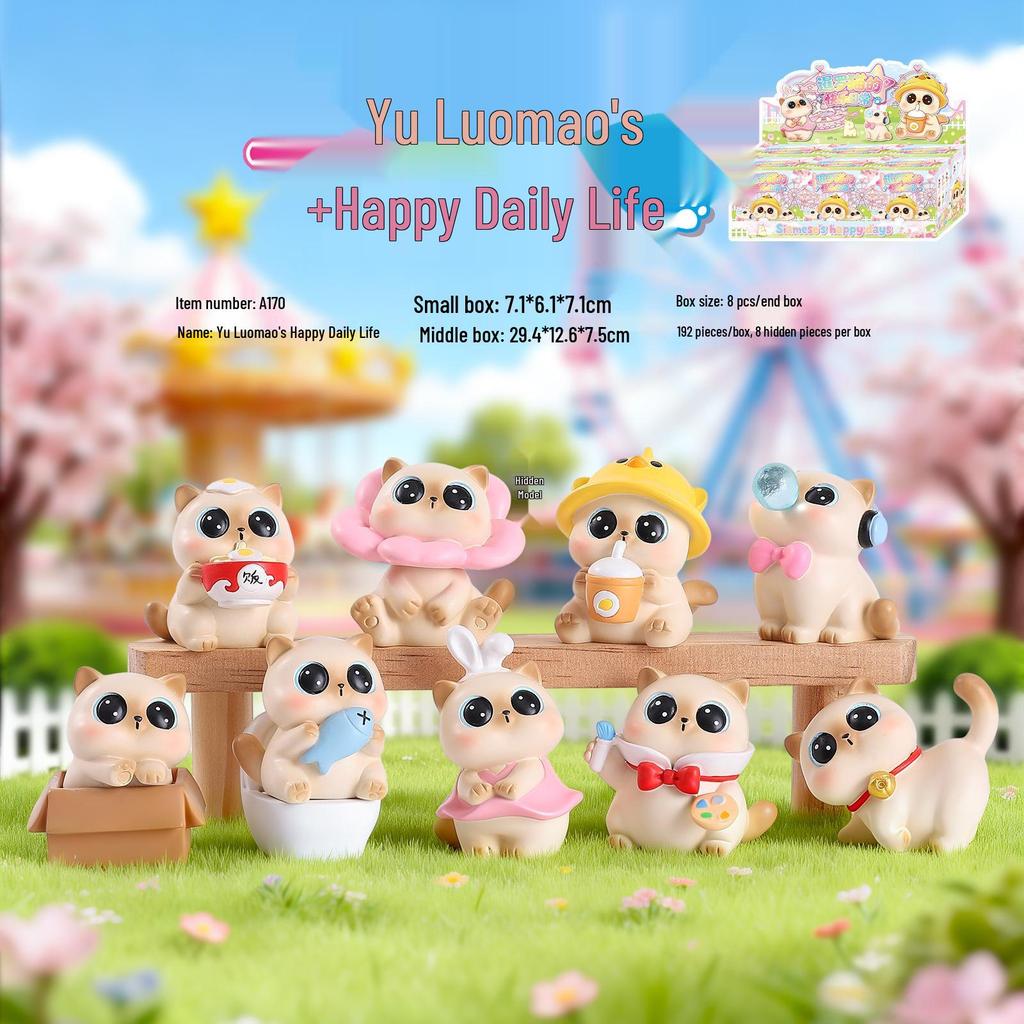 Trendy Cat Sparkling Soda Toy Blind Box – Colorful & Cute Cat Ornaments for Home or Office Décor