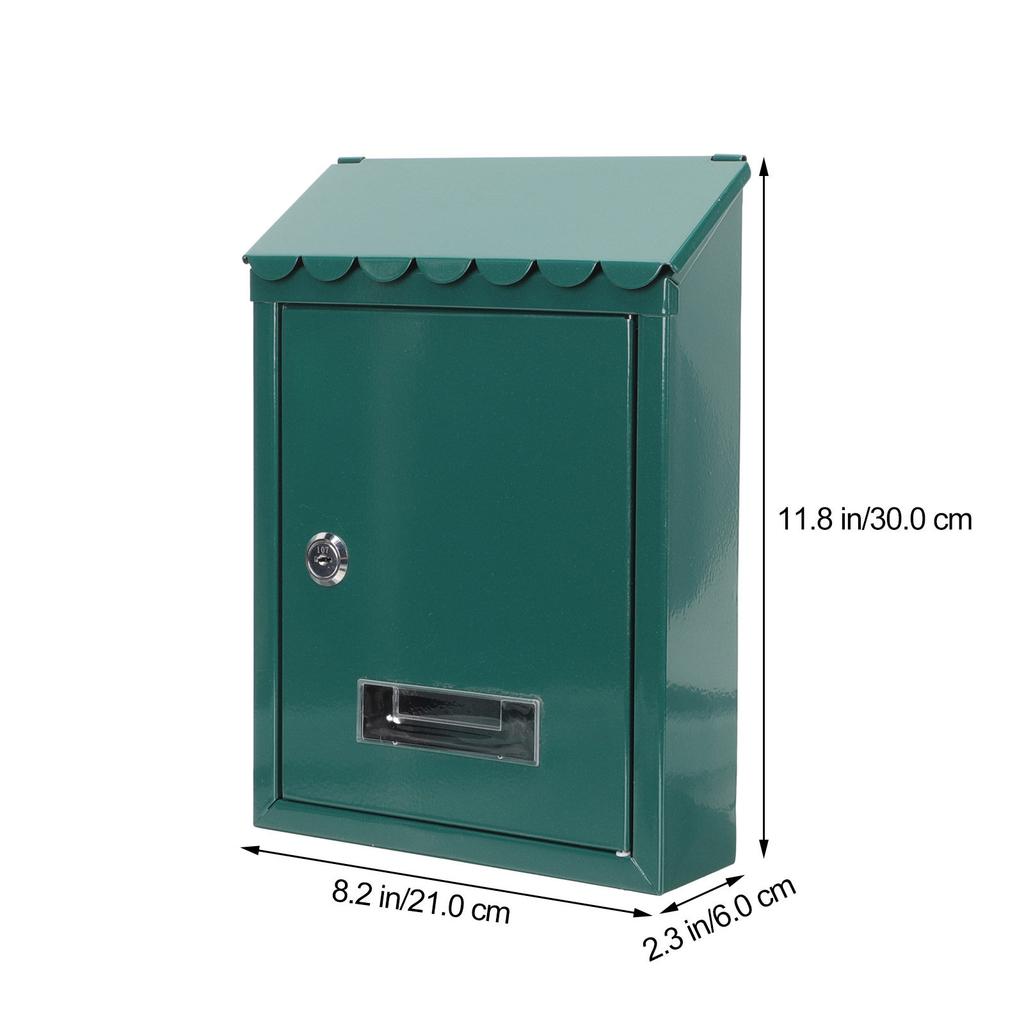 Wall Mount Mailbox Iron Vintage Lockable Metal Letter Box Outdoor Box European Style Outdoor Decor