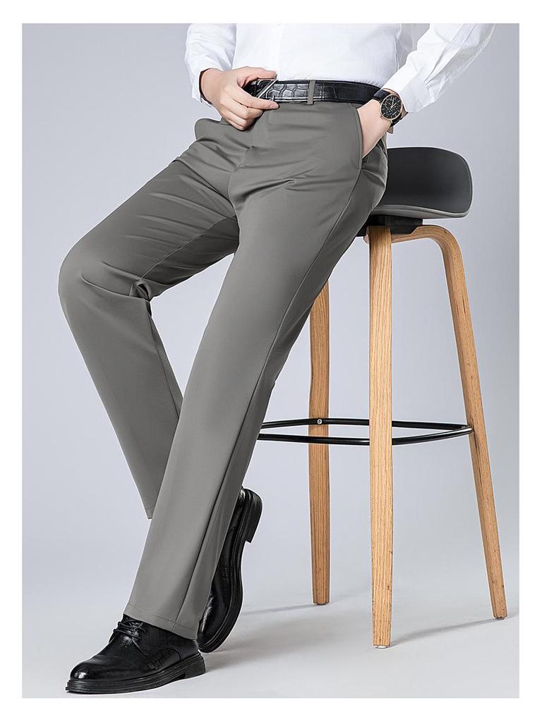 2026 Spring/Summer Men's Tencel Ice-Cool Casual Pants - Straight-Leg, Versatile Comfort for Middle-Aged Men