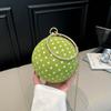 Handheld Round Ball-shaped Bag with Trendy Polka Dots for Ladies, with A Crossbody Chain Strap, Women's Bag