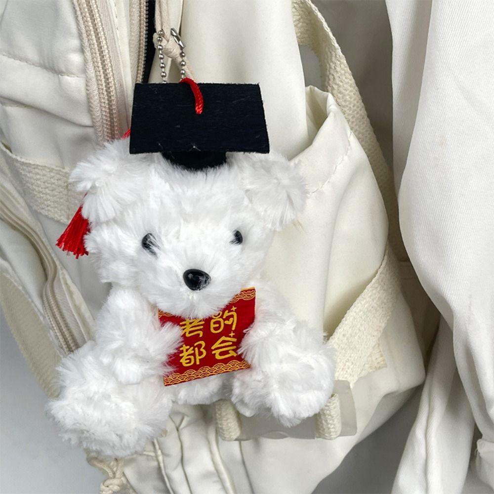 Cute Graduation Bear Plush Toy Soft Stuffed Dr Bear Plush Doll Backpack Accessory