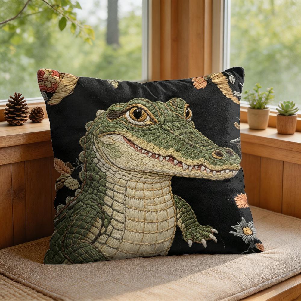 2D Scream Animals Retro Kissenbezug Seidiger Kurzer Plüsch Unsichtbarer Reißverschluss Staubdicht Sofakissenbezug Für Heimdekoration