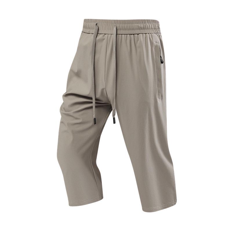 

Мужские быстросохнущие эластичные брюки для активного отдыха - Дышащие, Свободные, Семь восьмых из ледяного шелка для спорта 4XL хаки