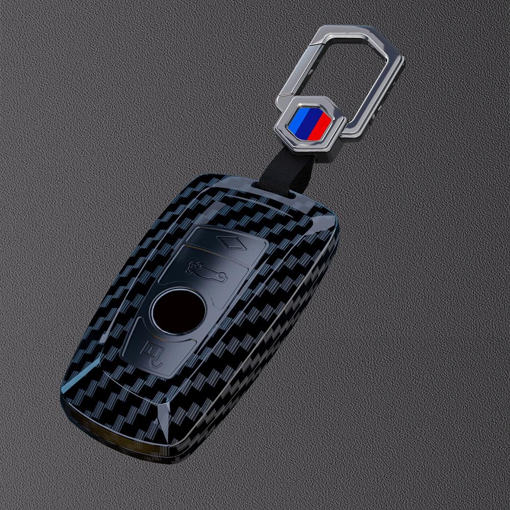 Applicable To BMW X1x3 Carbon Fiber Pattern Key Cover 1 Series 3 Series 5 Series 8 Series 320li Protective Case X5X6 Bag 530 Case Buckle