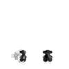 [TOUS] Серьги-гвоздики из серебра с ониксом в виде мишки Icon Color 10 мм 1004284000