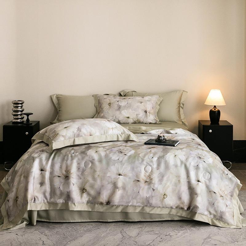 Luxury 100% Lyocell Tencel Summer Quilt Set Four-Piece Air Conditioning Quilt High-End Sensation A-Class Baby-Friendly Bedding