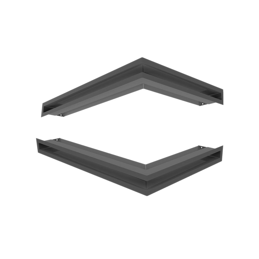 Fireplace Grille KRATKI LUFT Graphite 6x60x40 Left Ventilation Set of 2 Pcs