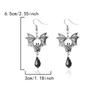 Gothic Vampire Bat Earrings For Women Vintage Red  Water Drop Pendant Earring Halloween Pagan Witch Ear Jewelry Gift